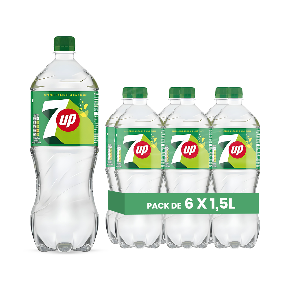 7UP Saveur Citron Vert et Citron Pack 6 x 1,5L – Boisson Gazeuse Citron Vert