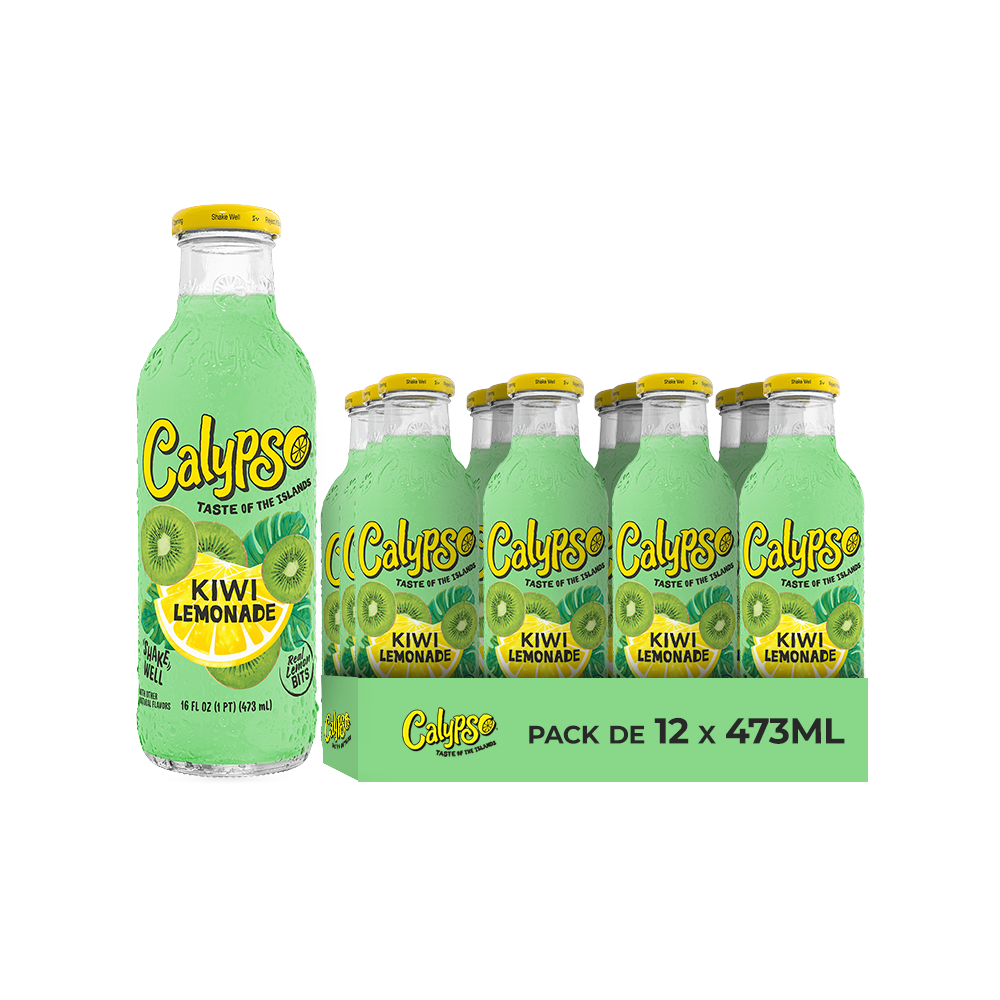 Calypso Kiwi Lemonade – Pack de 12 Bouteilles 473ML | Limonade Saveur Kiwi