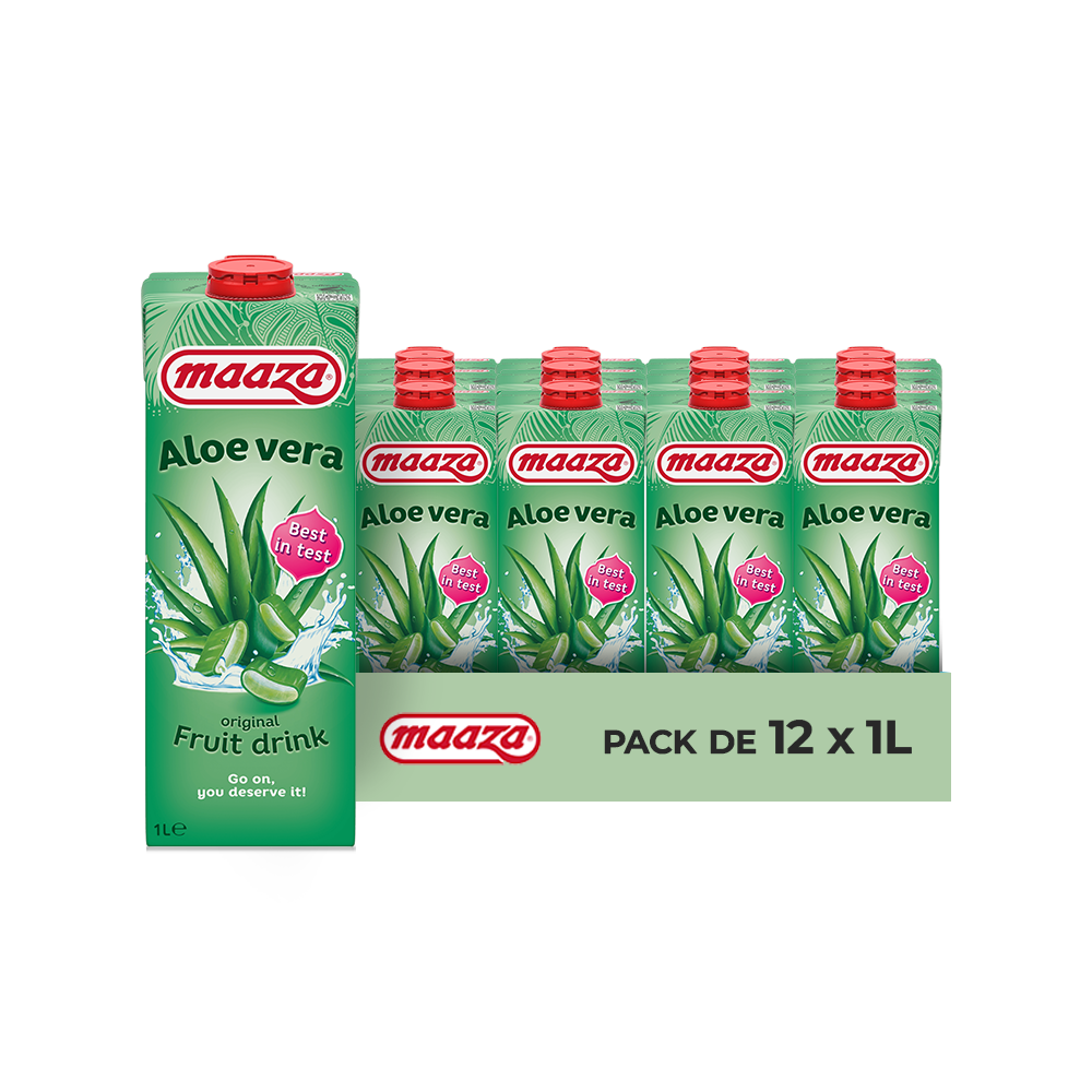 Maaza Aloe Vera – Pack de 12 x 1L | Boisson Rafraîchissante Aloe Vera