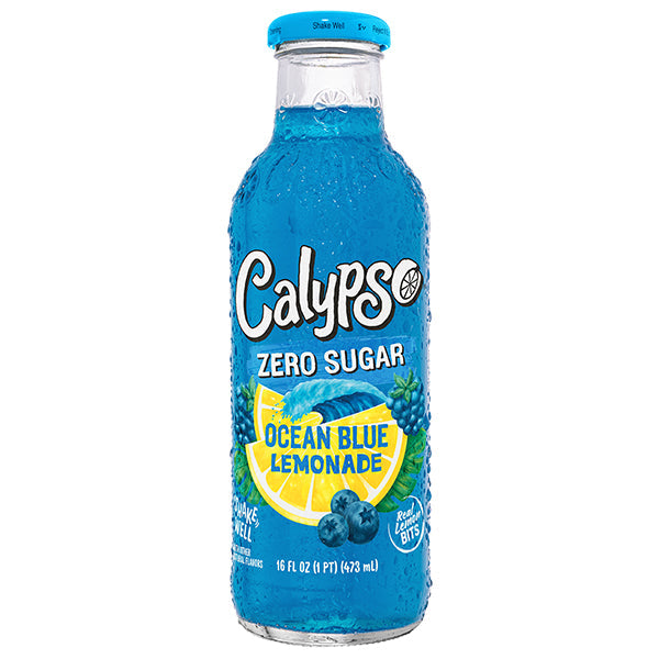 Calypso Ocean Blue Zero Sugar – Pack de 12 Bouteilles 473ML | Limonade Océan Bleu Sans Sucre