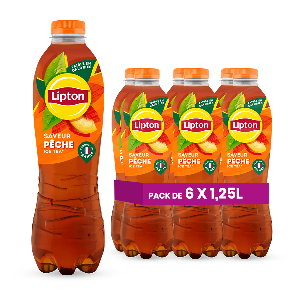 Lipton Ice Tea Pêche Pack 6 x 1,25L – Thé Glacé Pêche Classique