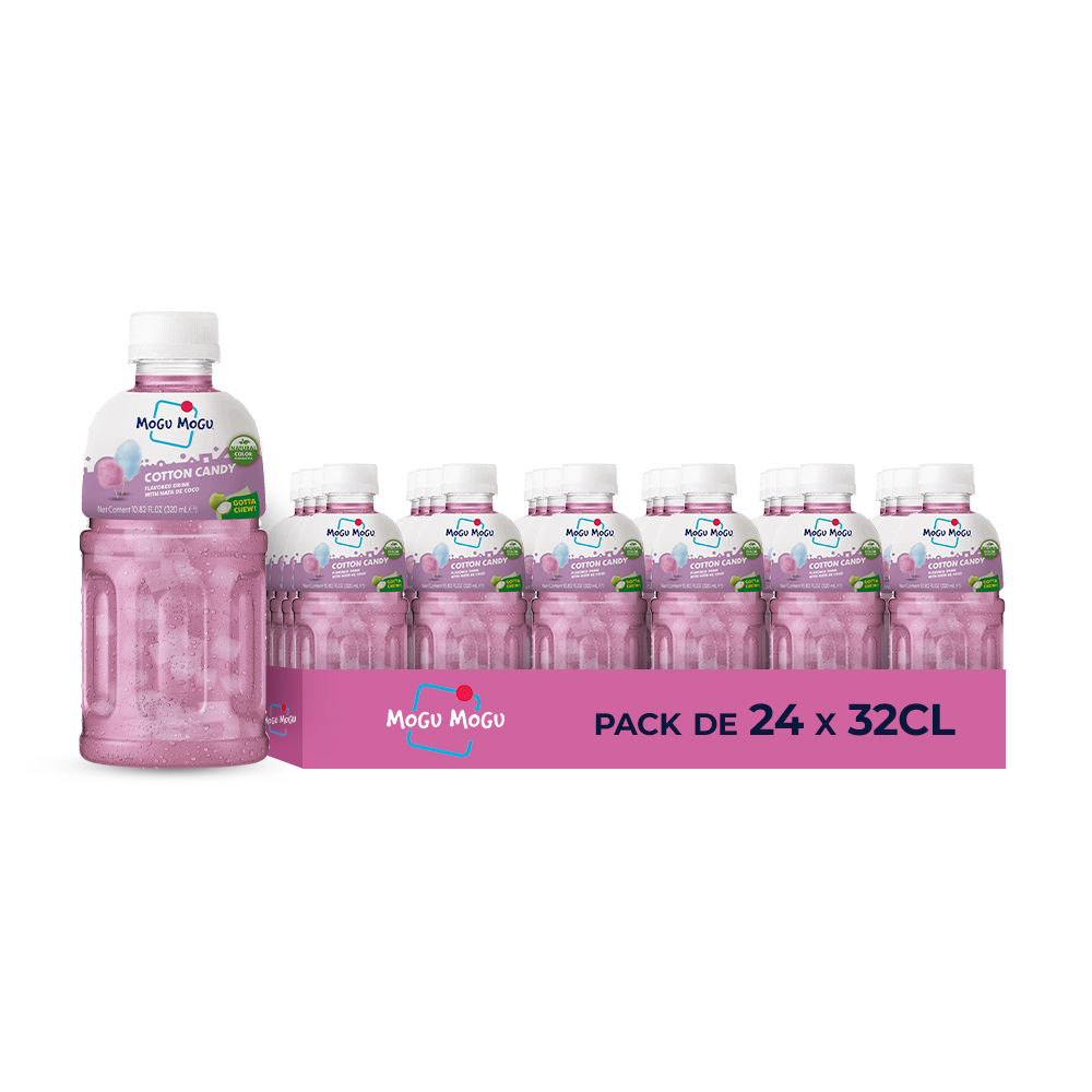 Mogu Mogu Cotton Candy – Pack de 24 x 32CL | Boisson Barbe à Papa