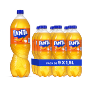 Fanta Orange (EU) – Pack de 9 Bouteilles (9 x 1,5L) | Boisson Orange Classique