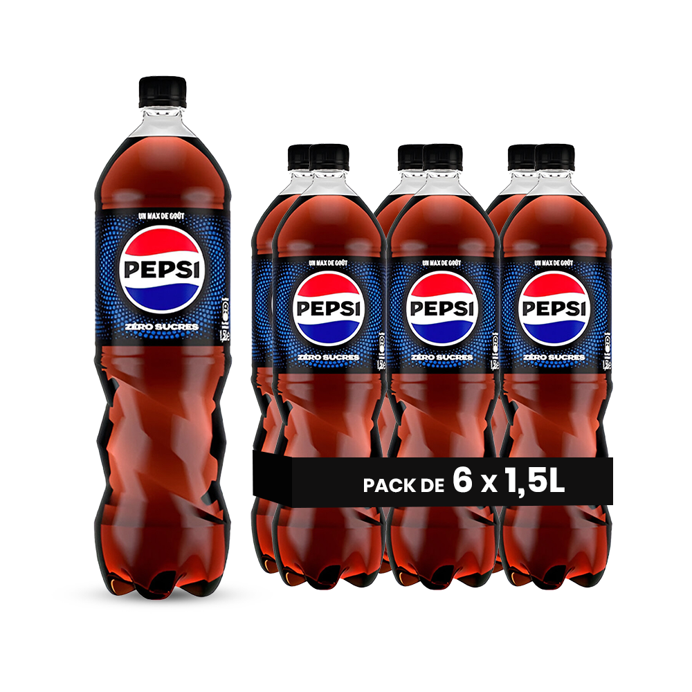 Pepsi Zéro Sucre Pack 6 x 1,5L – Soda Sans Sucre Format Familial