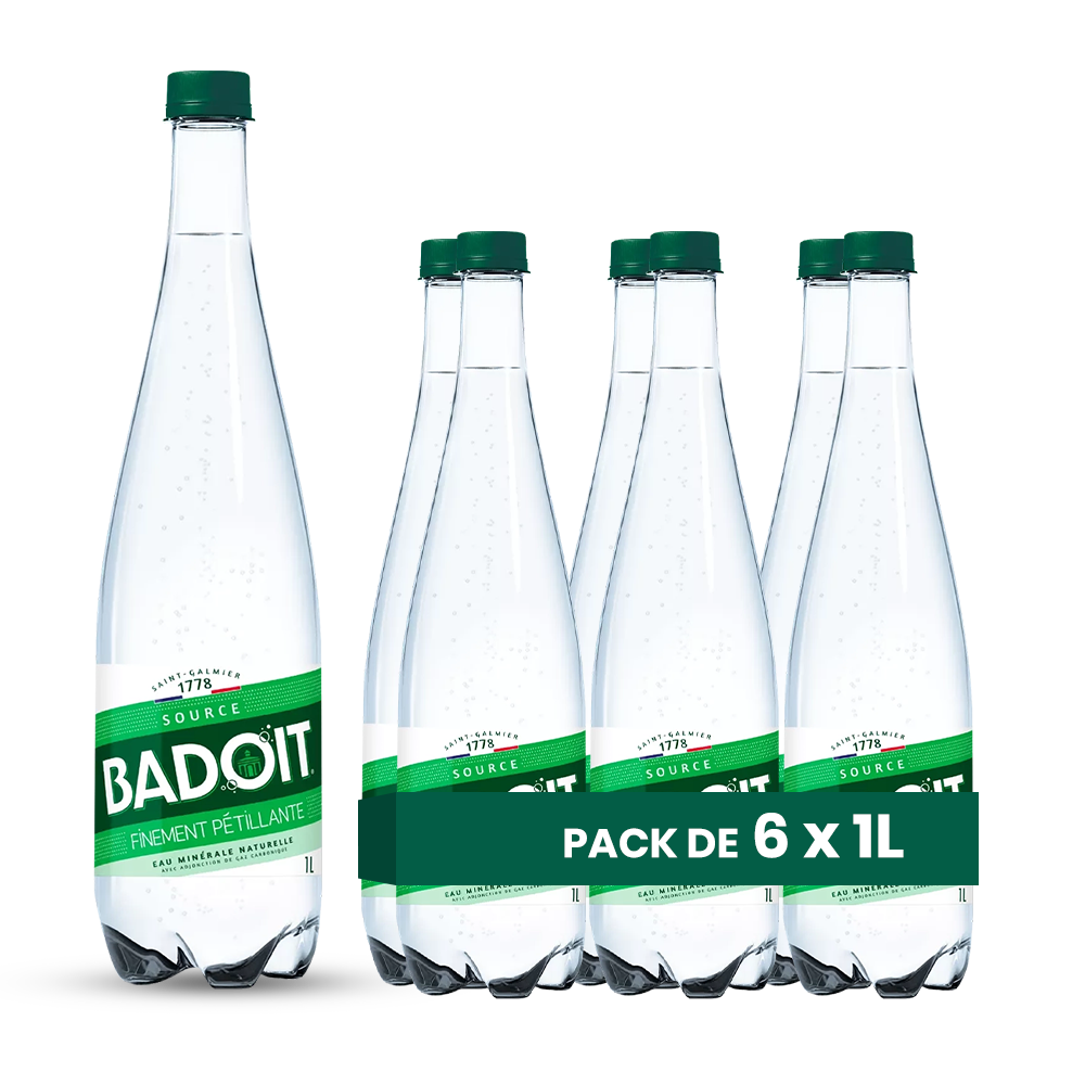 Eau Badoit Pack 6 x 1L – Eau Gazeuse Fine Bulle