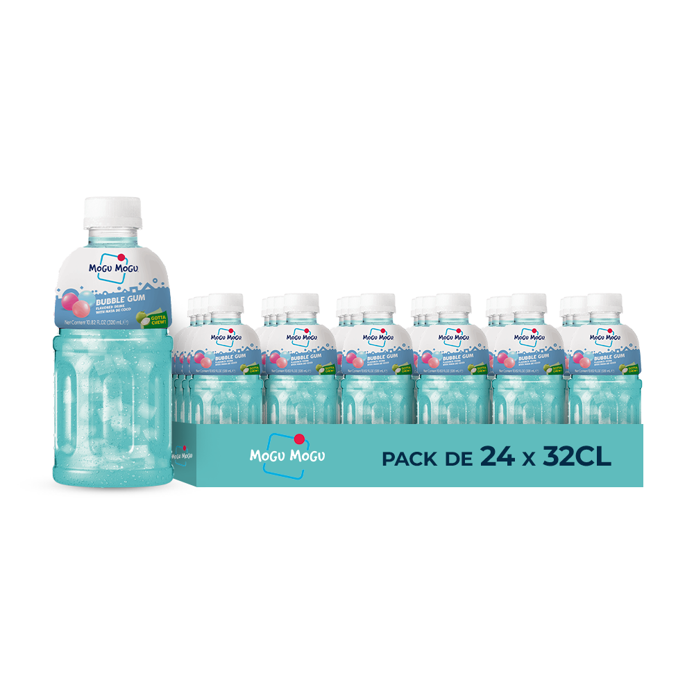 Mogu Mogu Bubble Gum – Pack de 24 x 32CL | Boisson Saveur Bubble Gum Fun