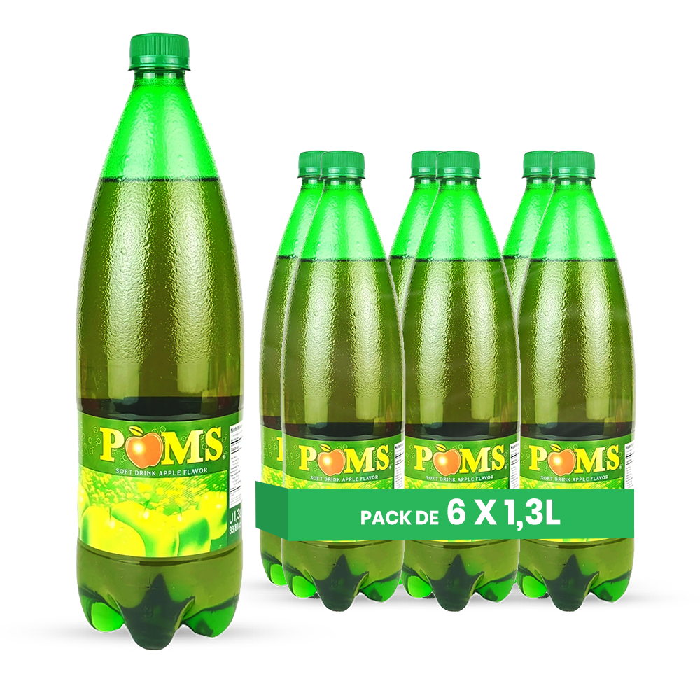 Poms – Pack of 6 Bottles (6 x 1.3L) | Refreshing and Natural Apple Juice