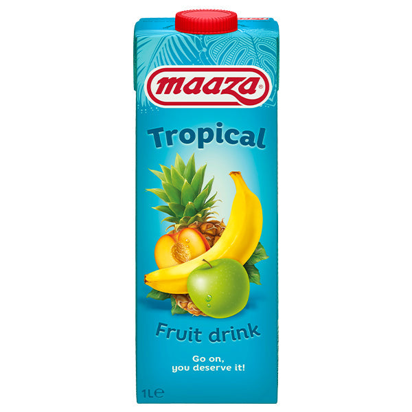 Maaza Tropical – Pack de 12 Bouteilles (12 x 1L) | Cocktail Tropical Multivitaminé