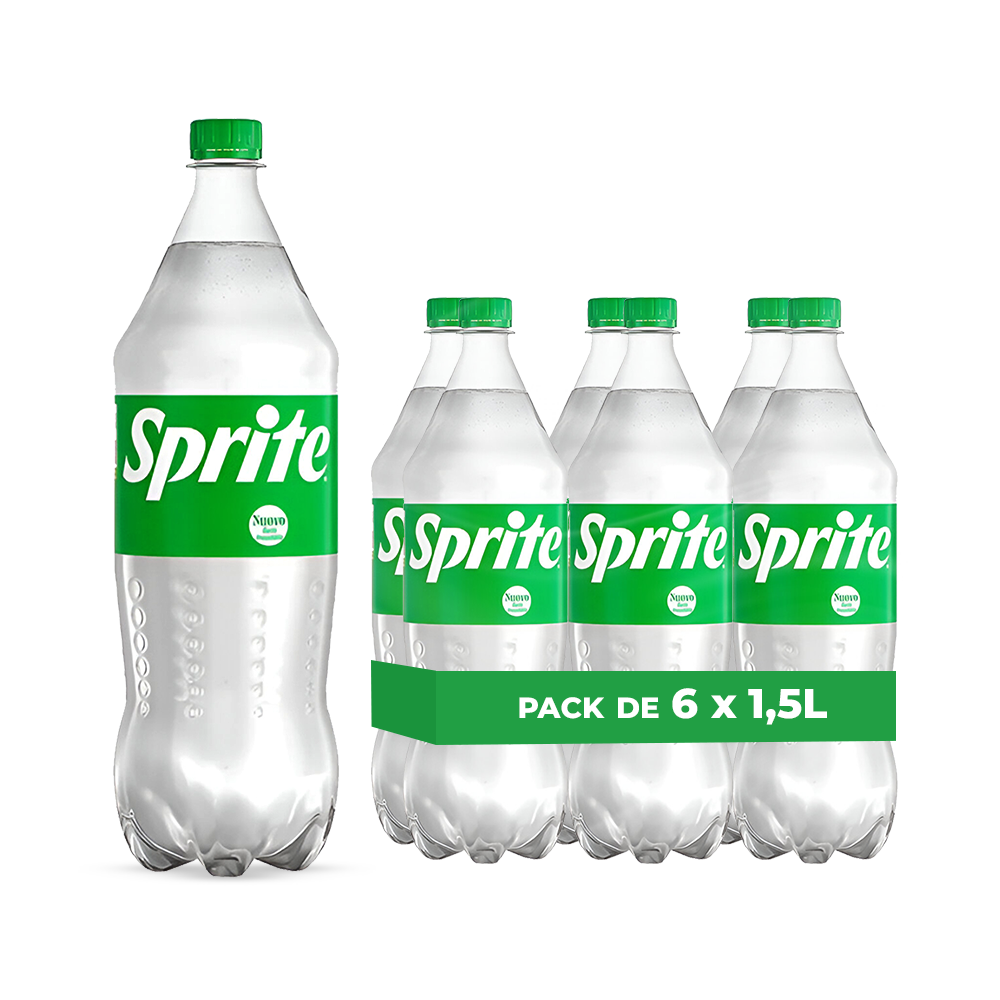 Sprite (EU) – Pack de 6 Bouteilles (6 x 1.5L) | Boisson Citron-Lime Rafraîchissante