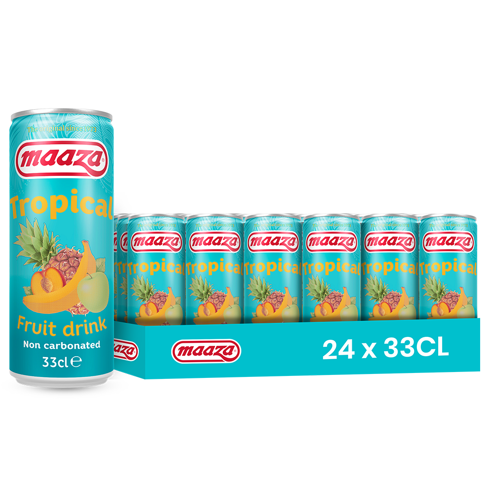 Maaza Tropical Canette Sleek – Pack de 24 x 33CL | Boisson Tropicale Rafraîchissante