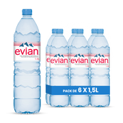 Eau Evian Pack 6 x 1,5L – Bouteilles Eau de Source
