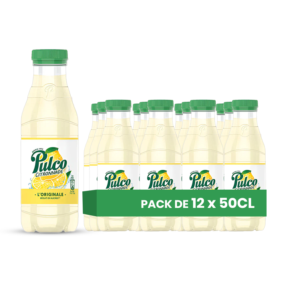 Pulco Citronnade – Pack de 12 Bouteilles (12 x 50cl) | Boisson au Jus de Citron