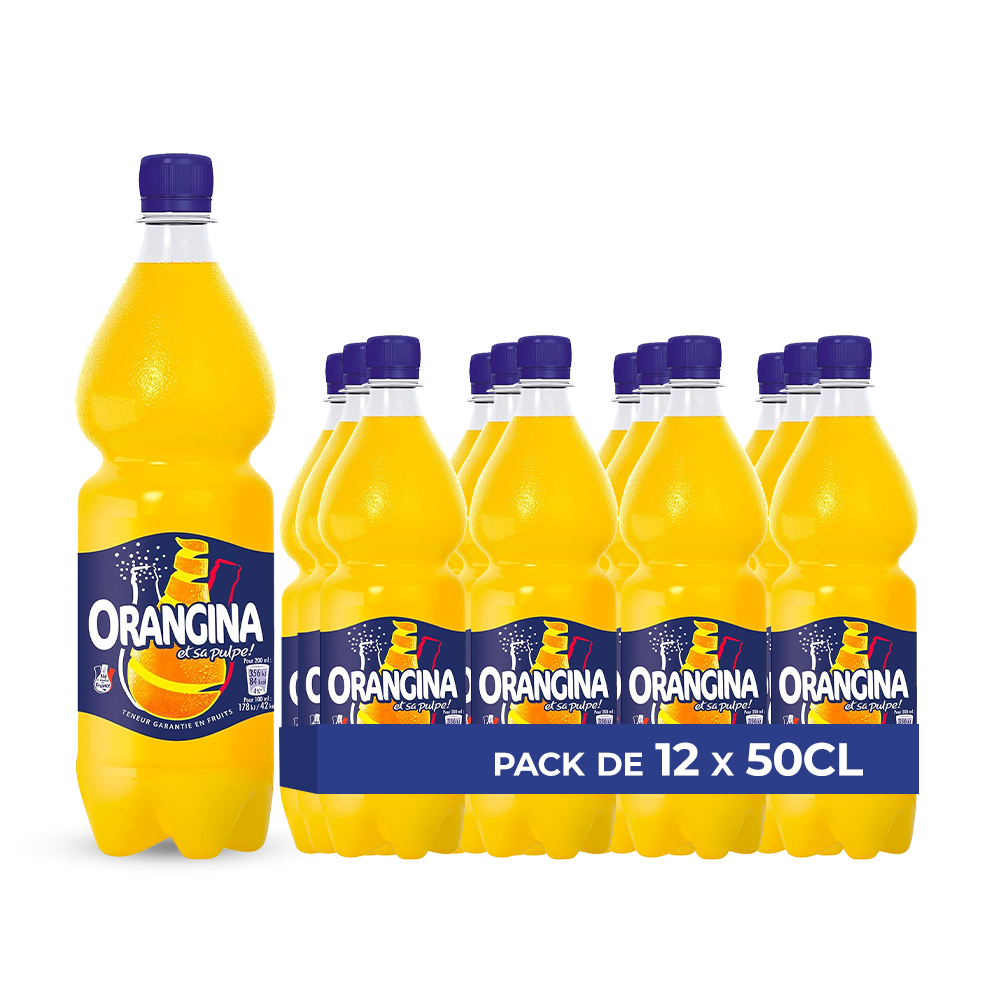 Orangina Pack 12 x 50CL – Boisson Gazeuse Orange Pétillante