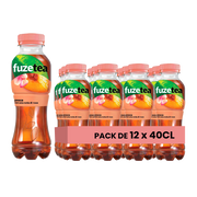 Fuze Tea Pêche – Pack de 12 Bouteilles (12 x 40cl) | Format Pratique à emporter