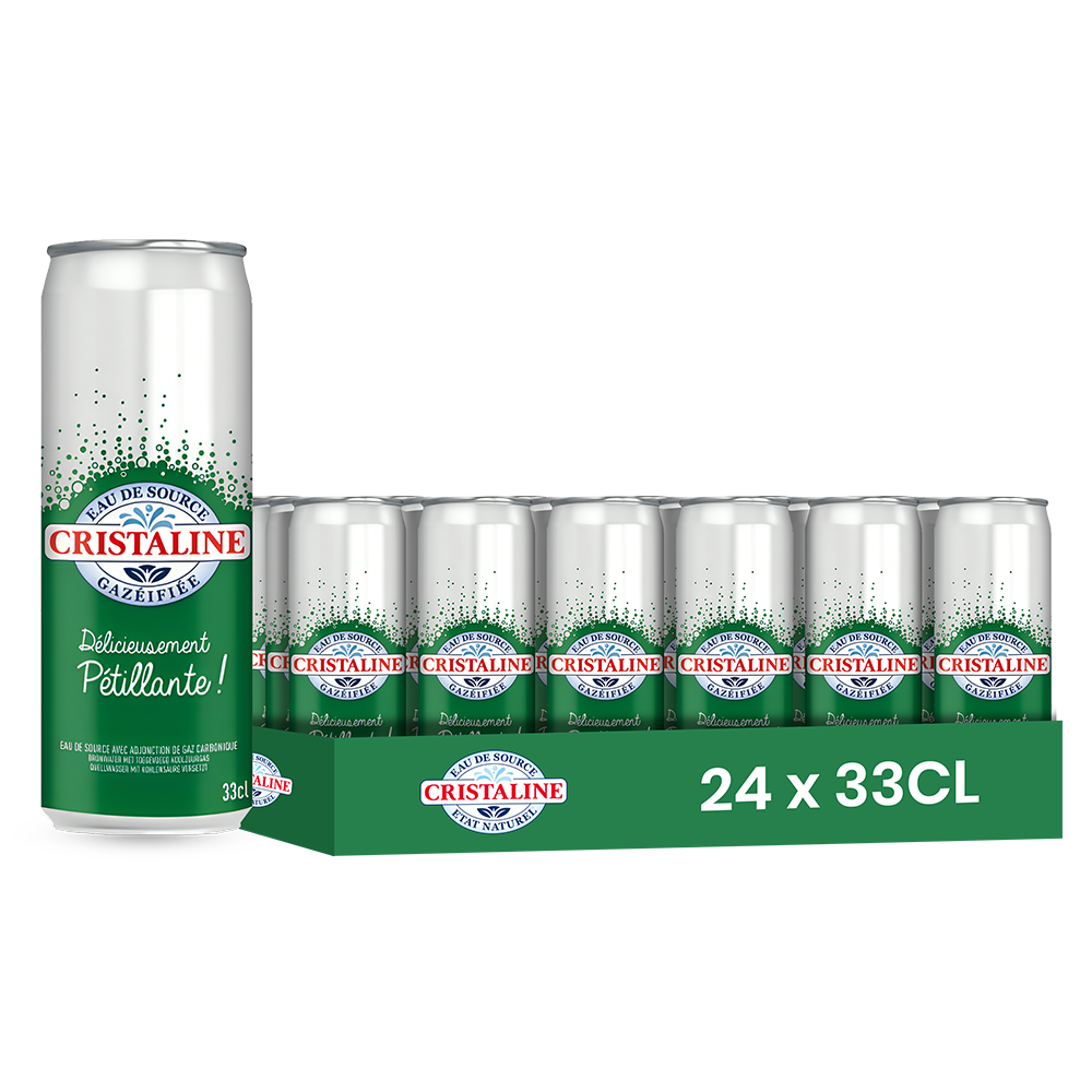 Eau Cristaline Gazeuse – Pack de 24 Bouteilles (24 x 33cl) | Eau Pétillante Naturelle