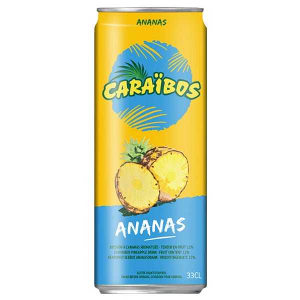 Caraïbos Ananas – Pack de 24 Canettes (24 x 33cl) | Jus d'Ananas Naturel