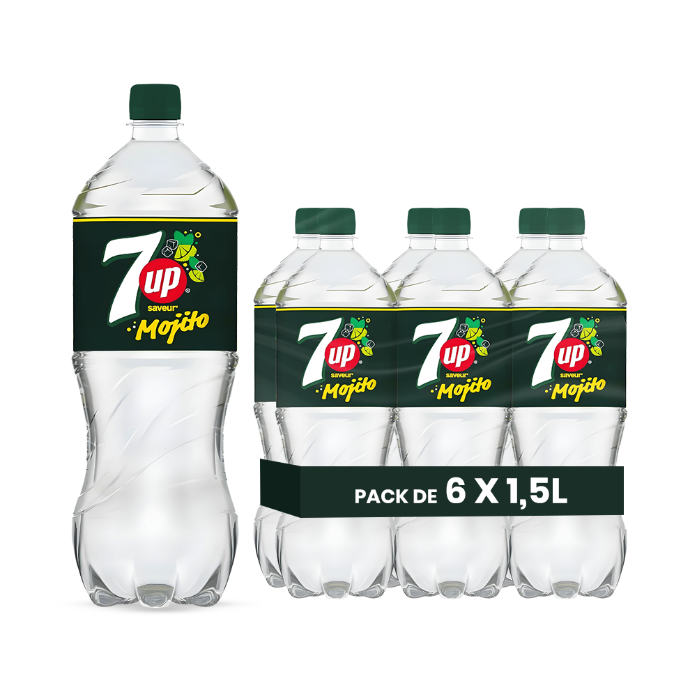 7UP Saveur Mojito Pack 6 x 1,5L – Boisson Gazeuse Saveur Mojito
