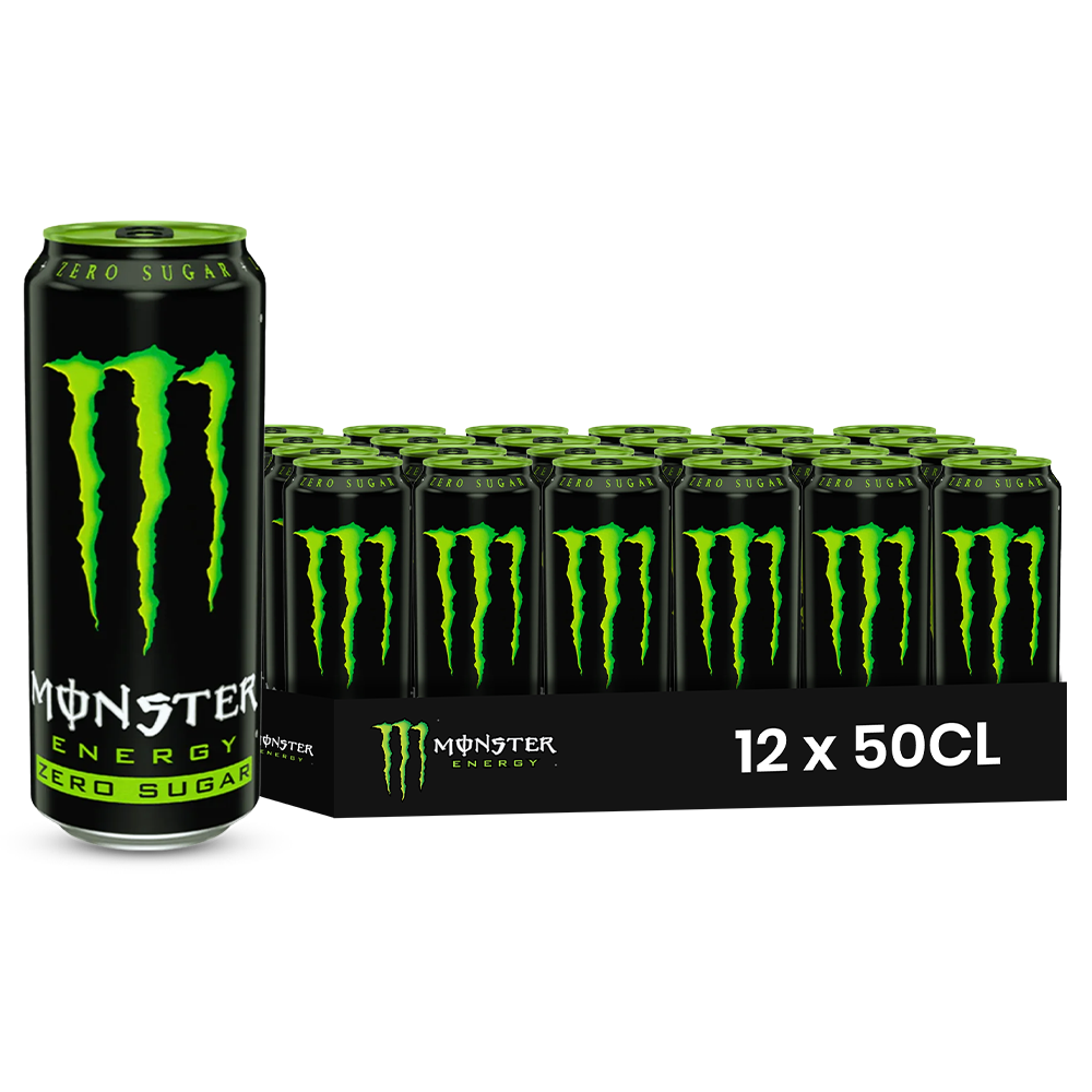 Monster Energy Zero Sugar Pack 12 x 50CL – Boisson Énergisante Sans Sucre