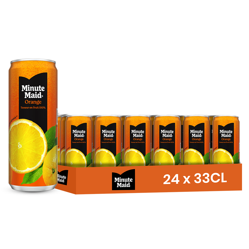 Minute Maid Orange – Pack de 24 Canettes (24 x 33cl) | Jus d’Orange 100% Pur Jus