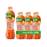 Fuze Tea Pêche – Pack de 6 Bouteilles (6 x 1,25L) | Thé Glacé Naturel