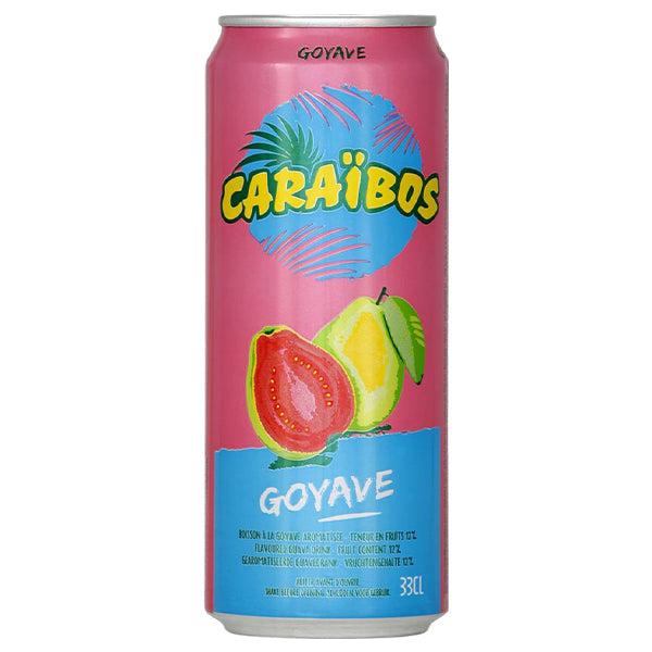 Caraïbos Goyave – Pack de 24 Canettes (24 x 33cl) | Jus Exotique à la Goyave