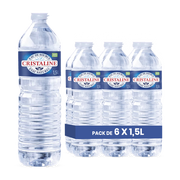 Eau Cristaline – Pack de 6 Bouteilles (6 x 1,5L) | Eau Minérale Naturelle