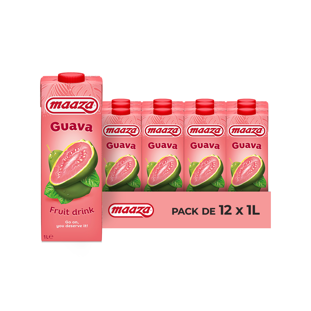 Maaza Goyave – Pack de 12 Bouteilles (12 x 1L) | Boisson Tropicale à la Goyave