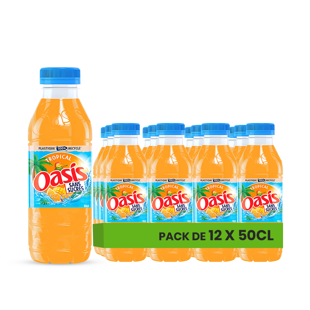 Oasis Tropical Pack 12 x 50CL – Boisson Fruitée Tropicale