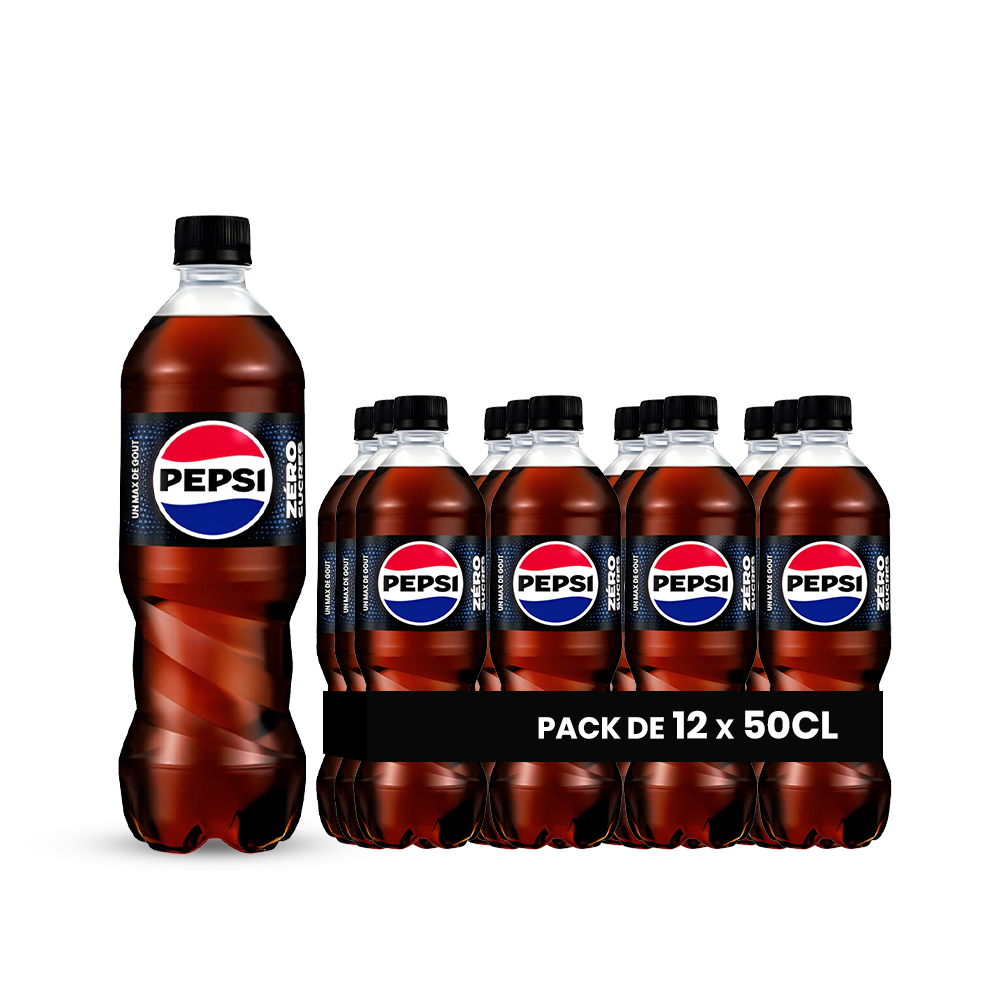 Pepsi Zéro Sucre Pack 12 x 50CL – Soda Light Sans Sucre