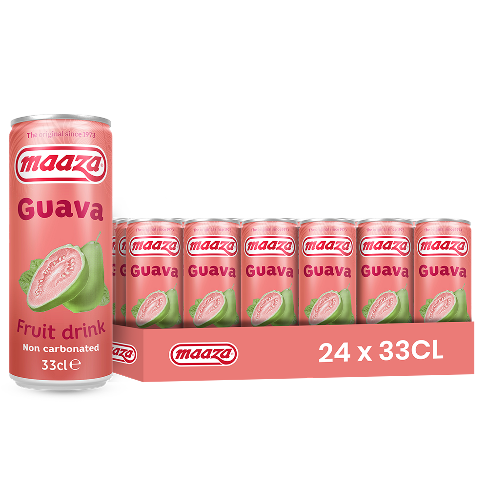 Maaza Goyave Canette Sleek – Pack de 24 x 33CL | Boisson Saveur Goyave