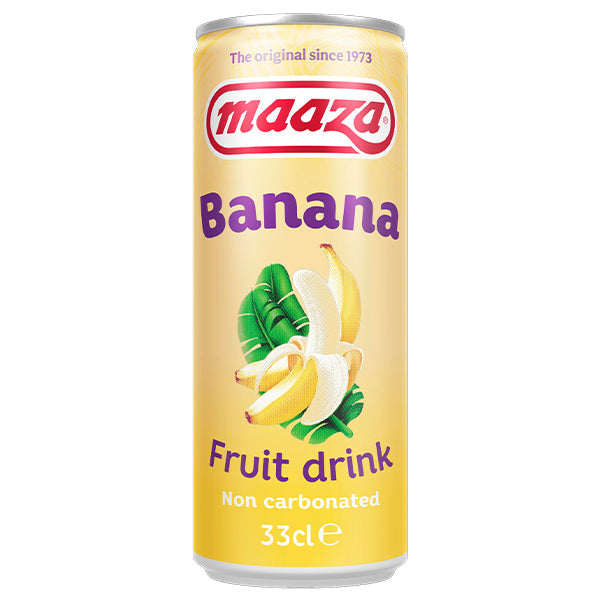 Maaza Banane Canette Sleek – Pack de 24 x 33CL | Boisson Fruitée Banane
