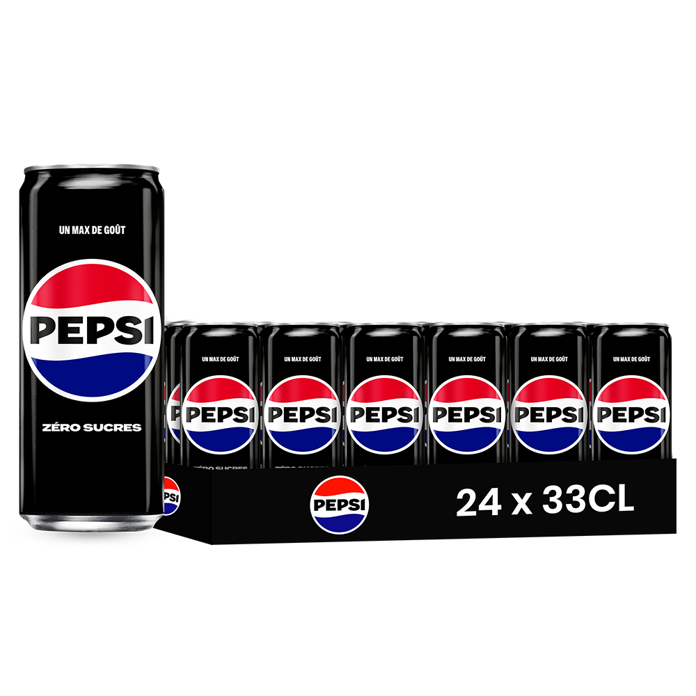 Pepsi Zéro Sucre Pack 24 x 33CL – Boisson Sans Sucre Rafraîchissante