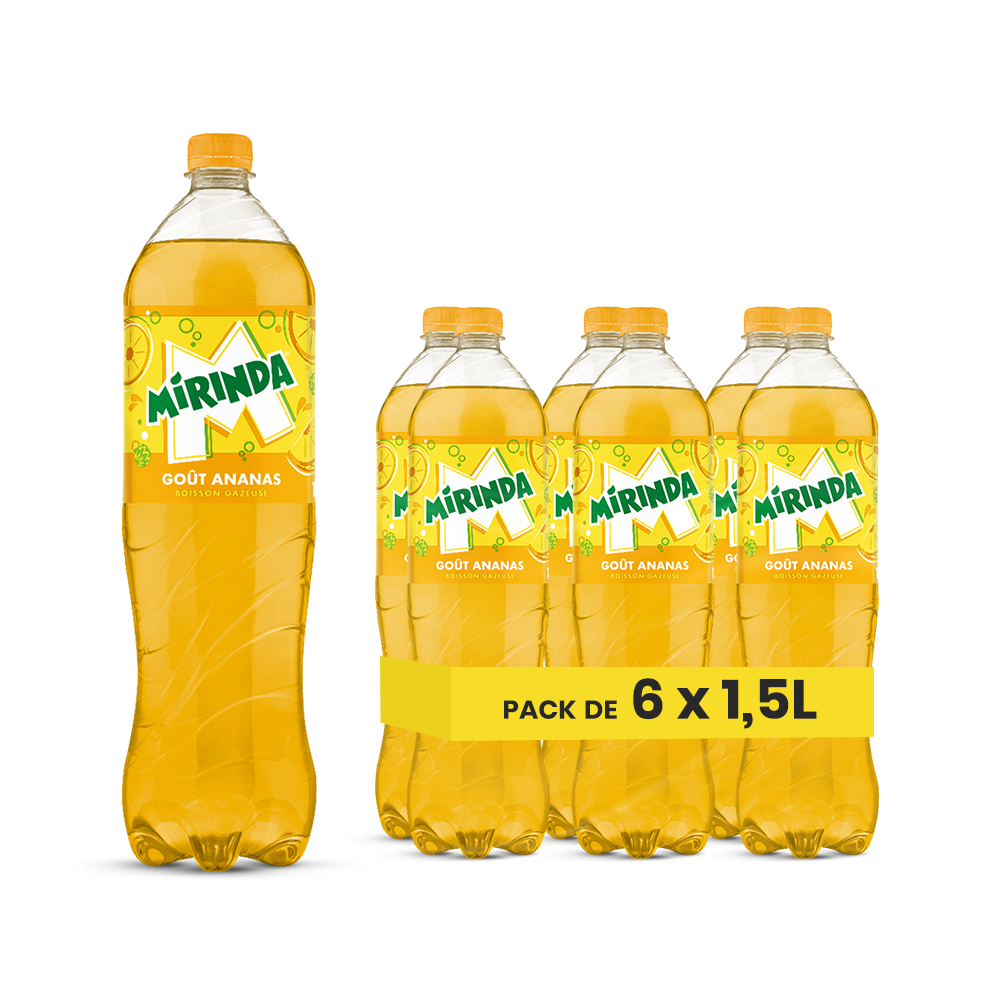 Mirinda Ananas – Pack de 6 Bouteilles (6 x 1,5L) | Soda Tropical Exotique