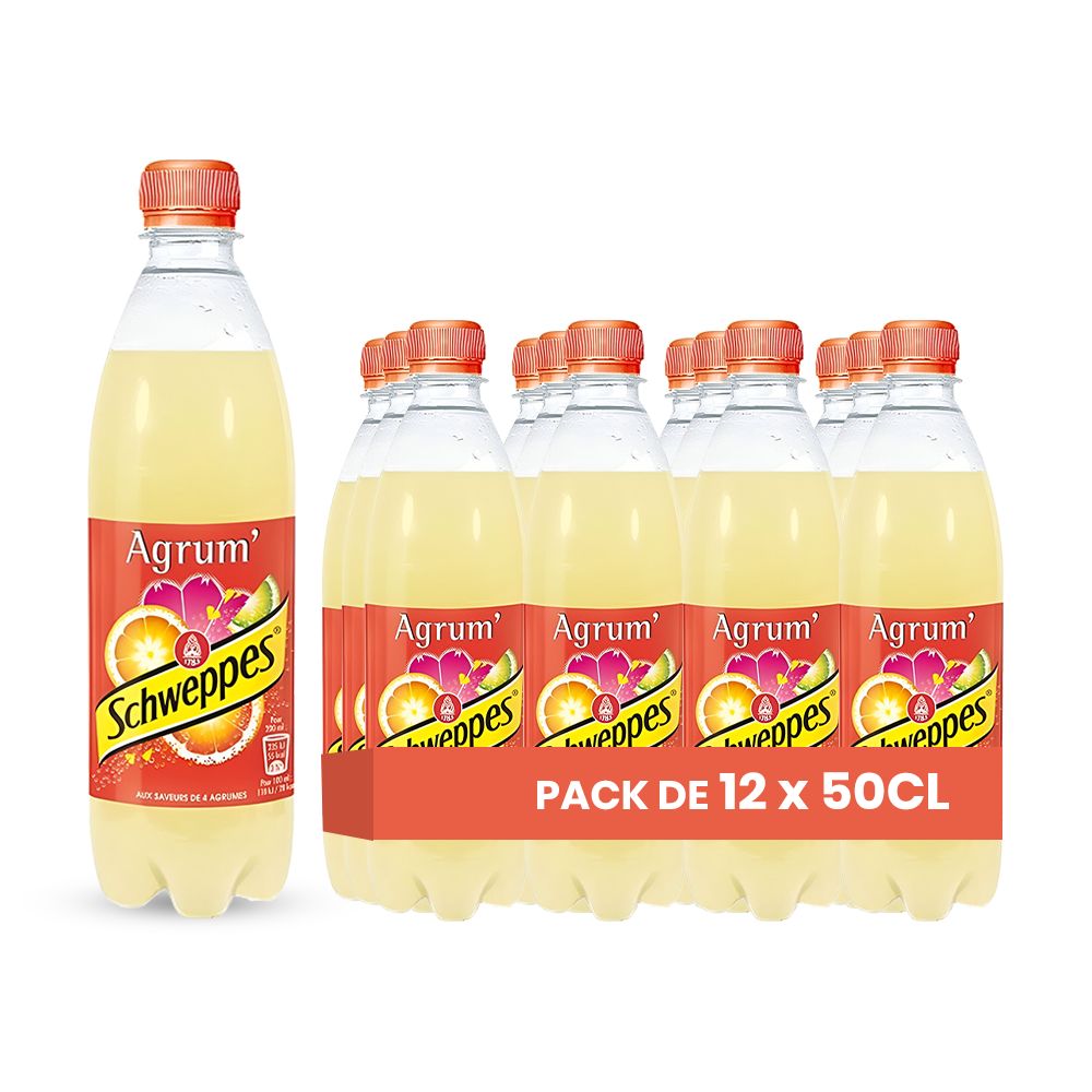 Schweppes Citrus – Pack of 12 Bottles (12 x 50cl) | Citrus Flavored Sparkling Drink