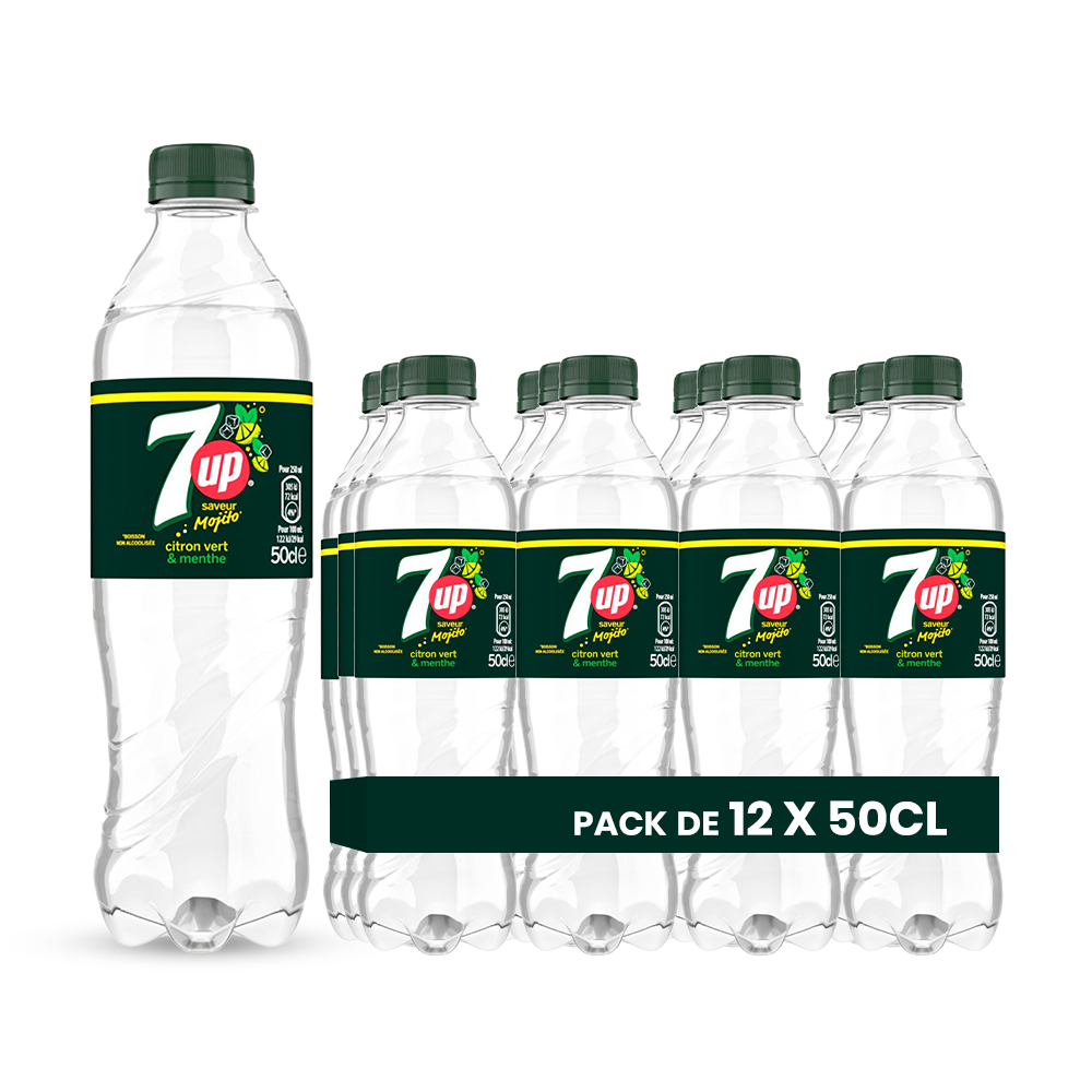 7UP Mojito Citron Vert & Menthe Pack 12 x 50CL – Soda Saveur Mojito