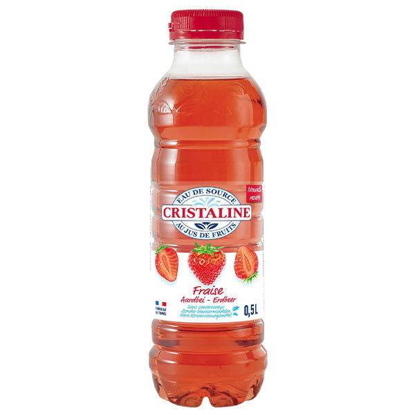 Cristaline Fraise – Pack de 24 Bouteilles (24 x 50cl) | Boisson Fruitée à la Fraise