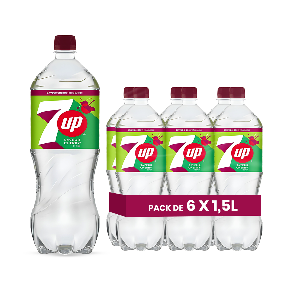 7UP Saveur Cerise Pack 6 x 1,5L – Boisson Gazeuse Saveur Cerise
