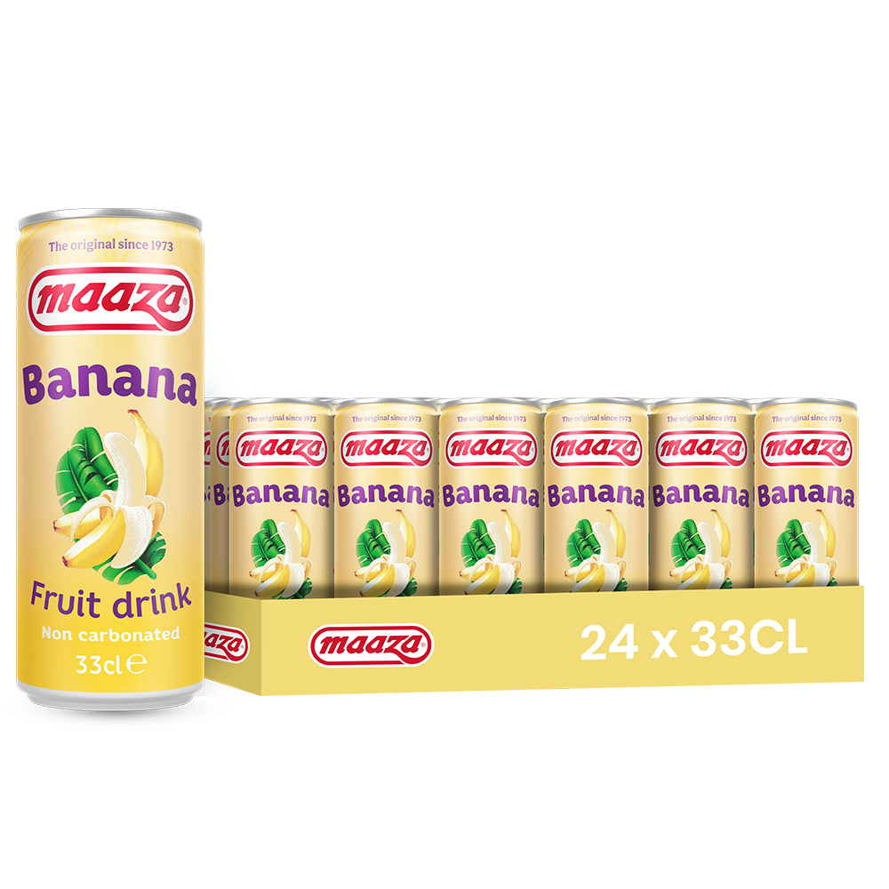 Maaza Banane Canette Sleek – Pack de 24 x 33CL | Boisson Fruitée Banane