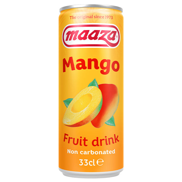 Maaza Mangue Canette Sleek – Pack de 24 x 33CL | Boisson Fruitée à la Mangue