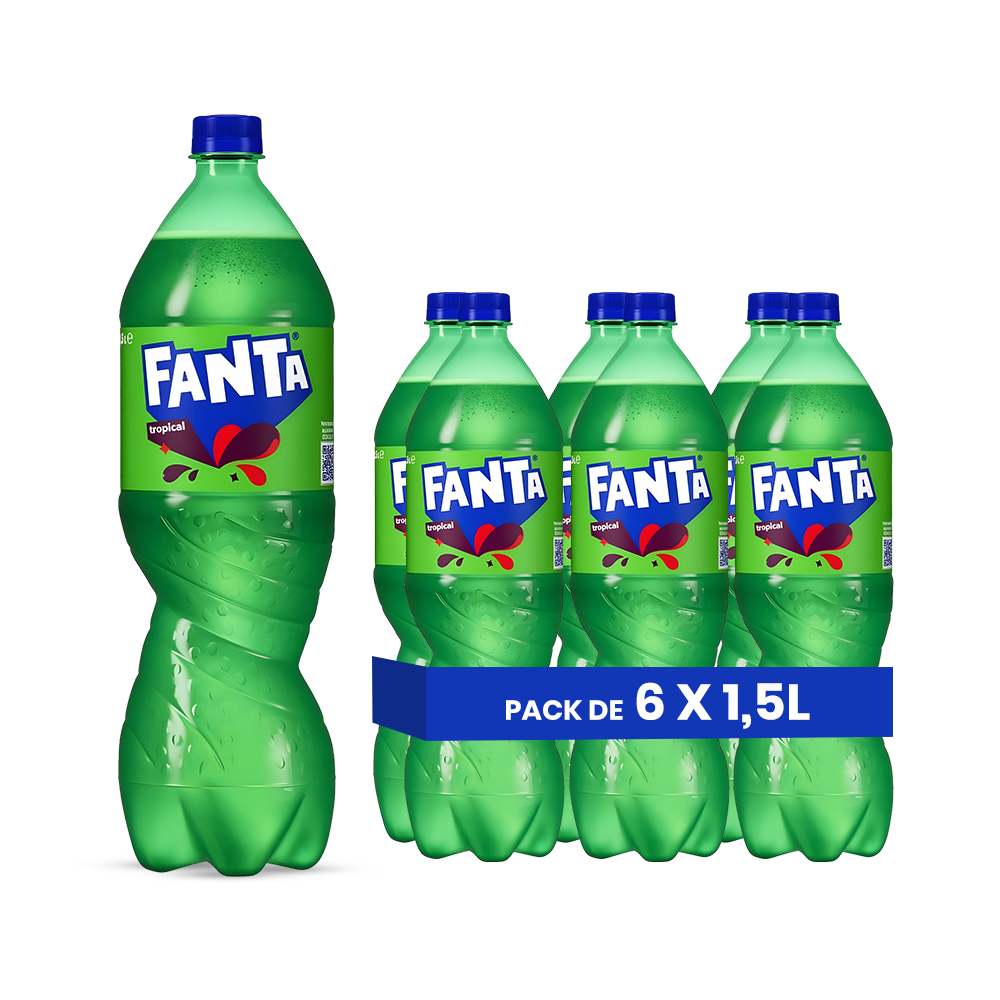 Fanta Tropical (EU) – Pack de 6 Bouteilles (6 x 1.5L) | Soda Fruits Tropicaux