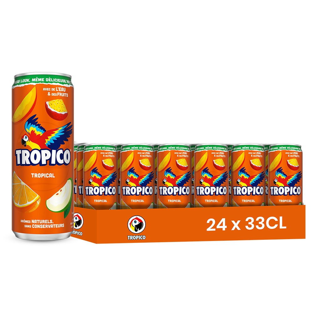 Tropico Tropical – Pack de 24 Canettes 33CL | Boisson Exotique Gazeuse Saveur Tropicale