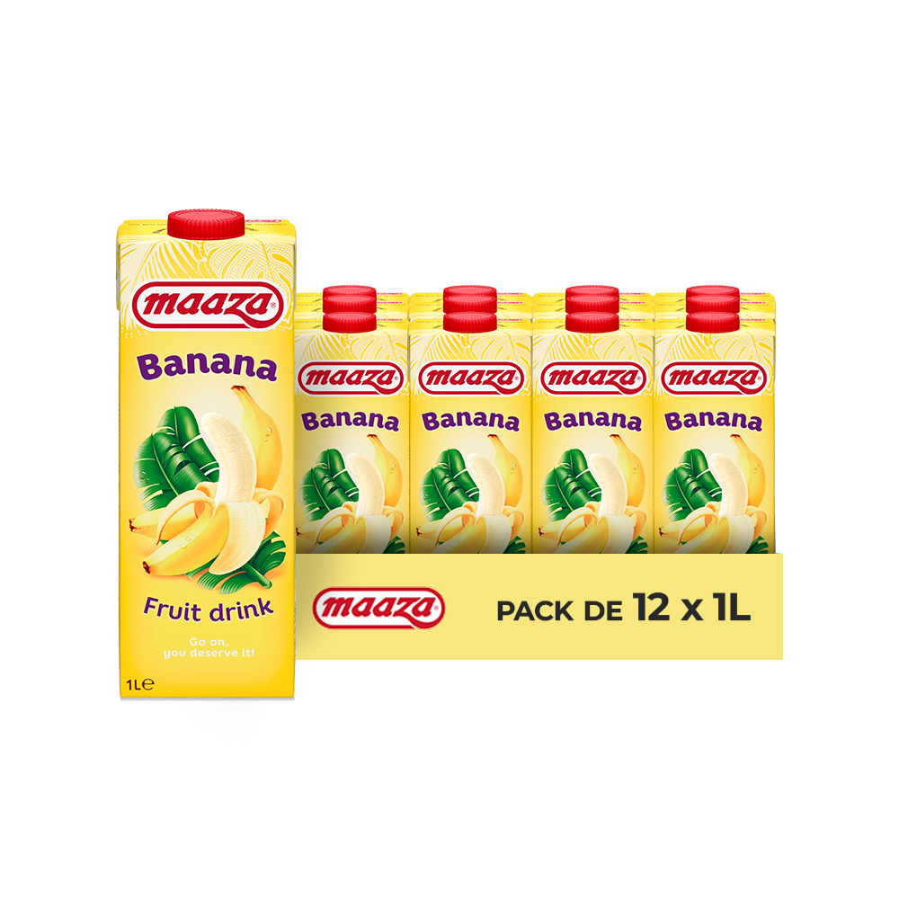 Maaza Banane – Pack de 12 Bouteilles (12 x 1L) | Jus Épais & Doux