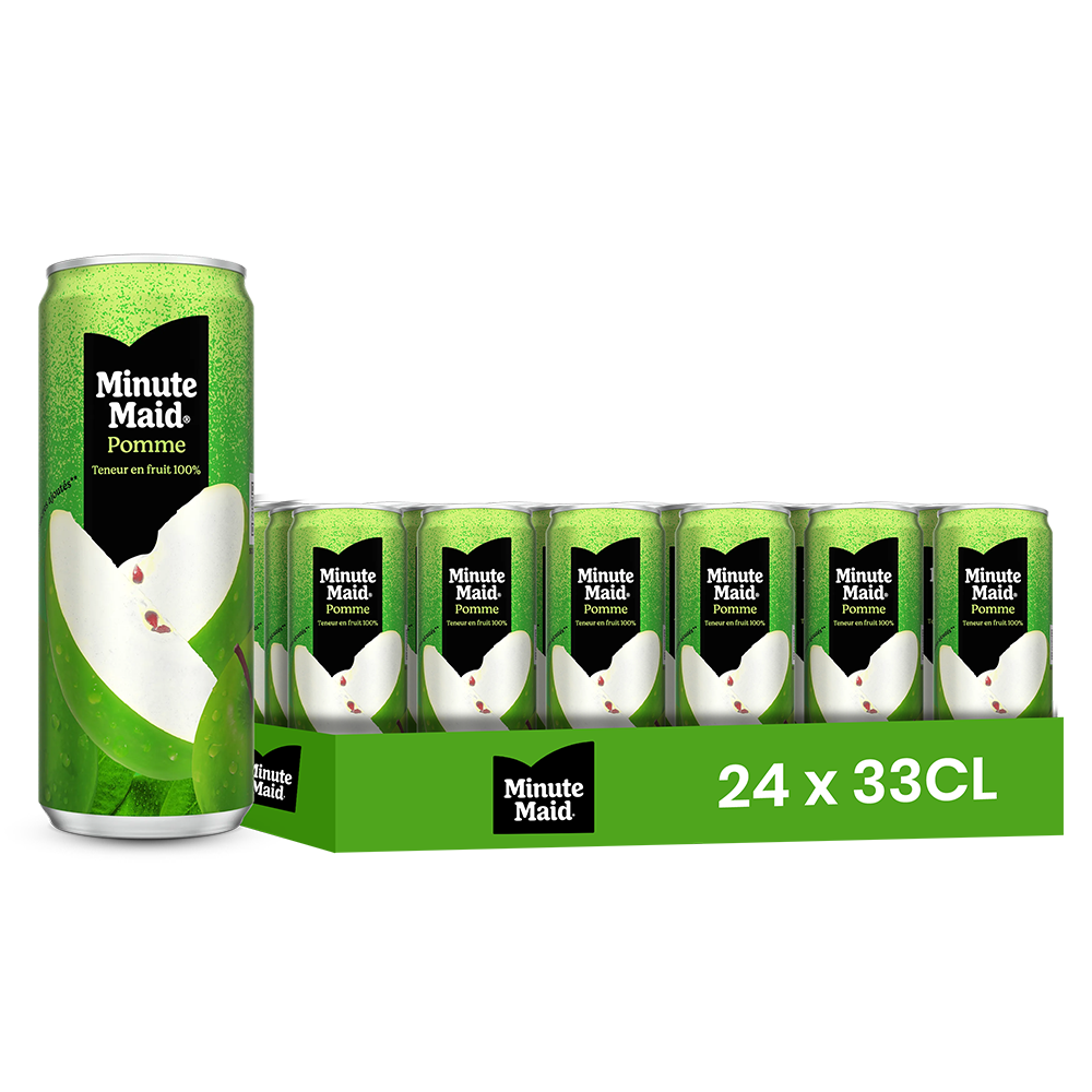 Minute Maid Pomme – Pack de 24 Canettes (24 x 33cl) | Jus de Pomme Pur & Naturel