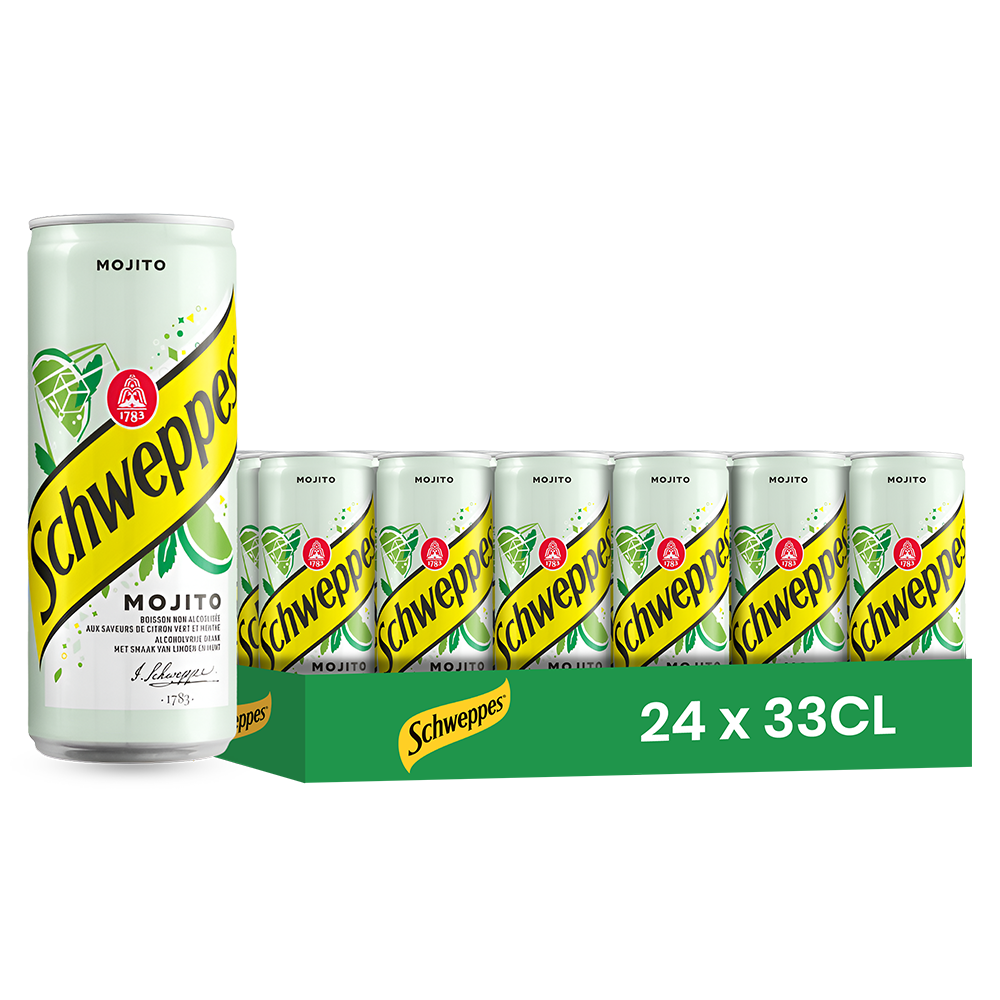 Schweppes Mojito – Pack of 24 33CL Cans | Mojito Flavored Soft Drink
