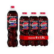 Pepsi Cerise Zero – Pack de 6 Bouteilles (6 x 1,5L) | Saveur Cherry Sans Sucre