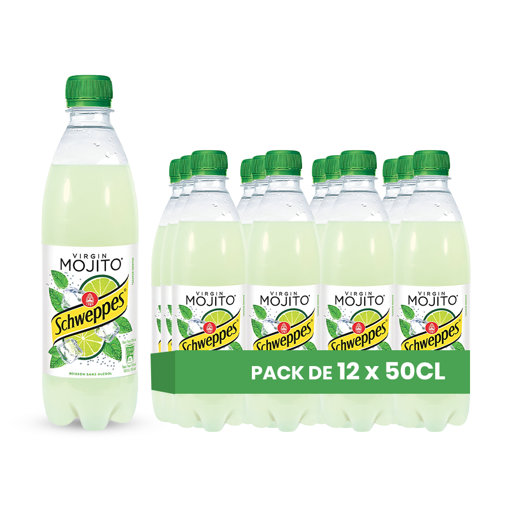 Schweppes Mojito – Pack of 12 Bottles 50CL | Sparkling Mojito Drink