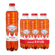 Cristaline Fraise – Pack de 6 Bouteilles (6 x 1,5L) | Format Familial Saveur Fraise