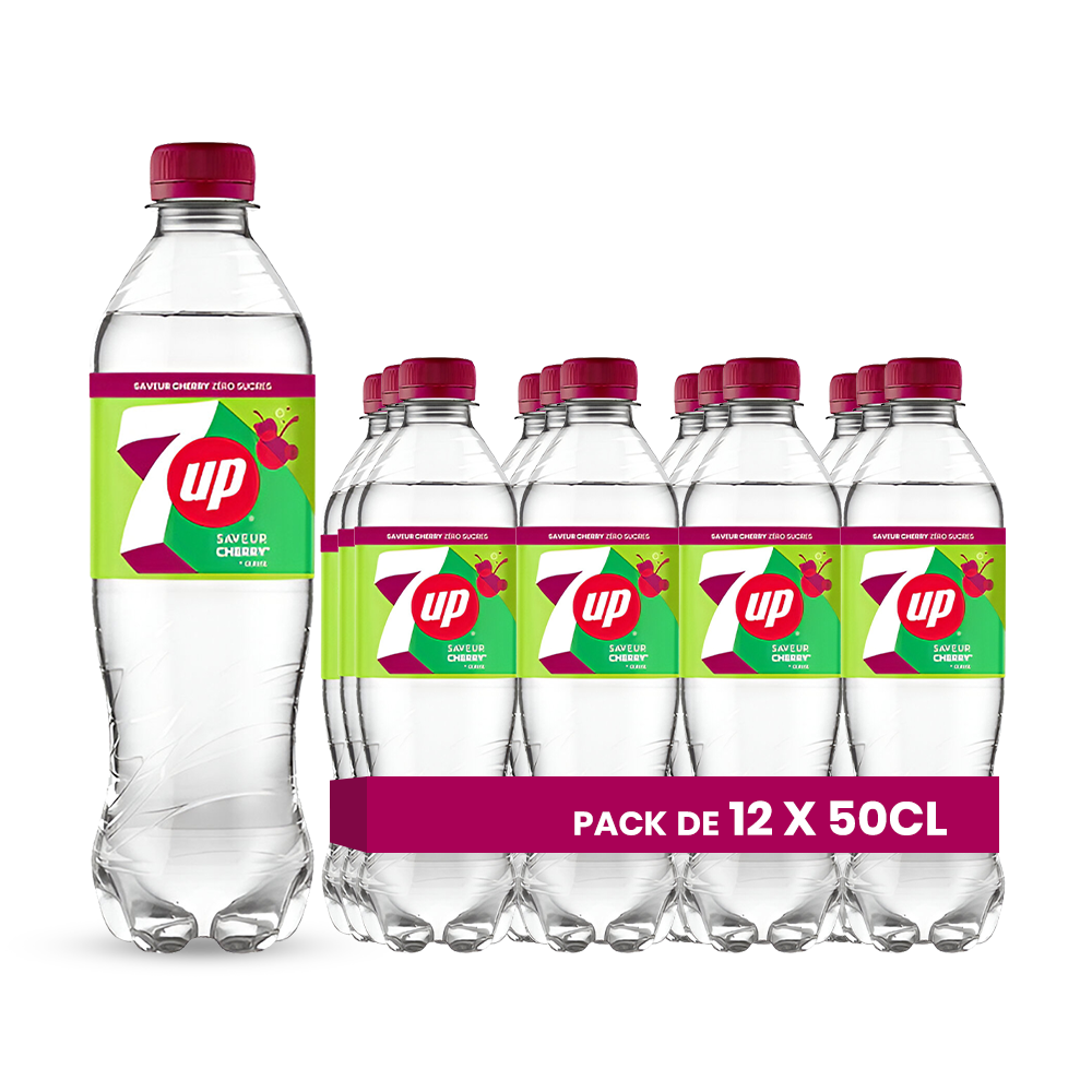 7UP Cerise Pack 12 x 50CL – Soda Saveur Cerise Fruité