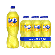 Fanta Citron (EU) – Pack de 9 Bouteilles (9 x 1,5L) | Saveur Citron Légère et Acidulée