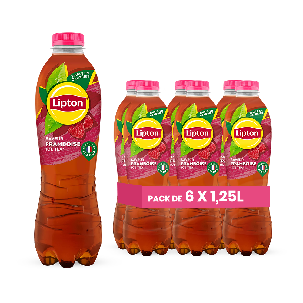 Lipton Ice Tea Framboise Pack 6 x 1,25L – Boisson Thé Glacé Framboise